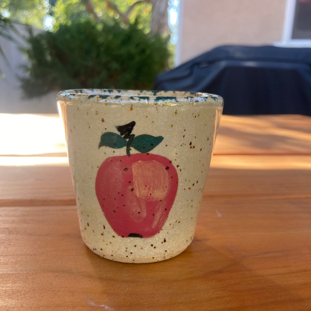 1995 Bath and Body Works Apple Fall Stoneware Votive Candle Holder
